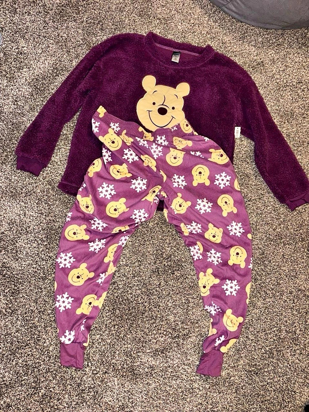 NWT Disney Winnie the Pooh Purple Pajama Set
